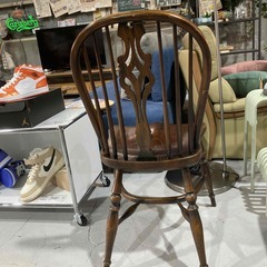 H25★アンティークチェア★ウィンザーチェア W43cm オーク 無垢材 イギリス 英国風 イス ダイニングチェア 椅子の画像
