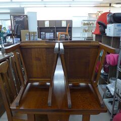 中古 ダイニング5点セット  無垢材 メーカー不明　公田店の画像