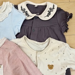 カバーオール　まとめ売り　女の子　ピンク　白　60 70 80 新生児　乳児の画像