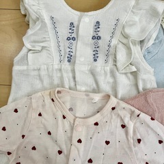 カバーオール　まとめ売り　女の子　ピンク　白　60 70 80 新生児　乳児の画像