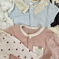 カバーオール　まとめ売り　女の子　ピンク　白　60 70 80 新生児　乳児の画像