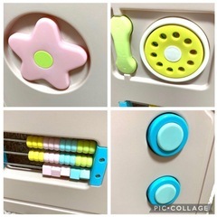 美品♡折りたたみ式 ベビーサークル ベージュ&ホワイト♡扉・トイパネル付き
の画像