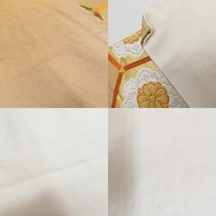 袋帯 正絹 金糸銀糸 金色ｘ緑色ｘオレンジ色 ゴールド系 亀甲に華文紋様 六通柄 フォーマル 礼装 長さ432cm【中古】 【キモノオフ野々市若松店】の画像