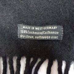 ( E-53 )カシミヤマフラー カシミア １００％ ブラック 黒 MADE IN WEST-GERMANY 中古の画像