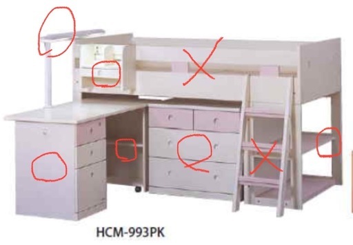 ５点セット！　　学習デスク　チェスト　ベッドシェルフ　デスクチェア　コイズミ