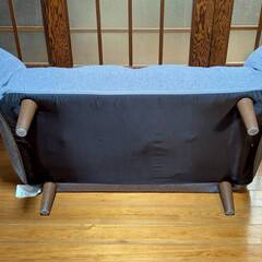 美品 ニトリ☆リクライニング２Pソファ☆布張り☆格安☆サイド完全フラット 足取り外し可能の画像