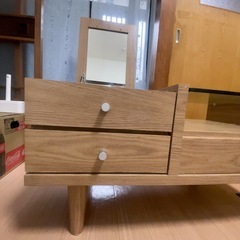 ドレッサー付きセンーターテーブル(ナチュラル)の画像