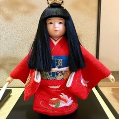 日本人形 稚見 雛人形 ペアガラスケース 紅白 梅 寿宝作 目立った傷や汚れなしの画像