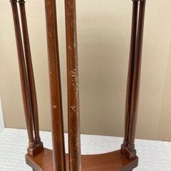 中古　ヴィンテージ　木製　サイドテーブル　オケージョナルテーブル　丸型　飾り台　花柄の画像