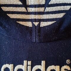 オールドadidas 80s　80年代　デサント製 トレフォイルロゴ　ヴィンテージ　キャップの画像