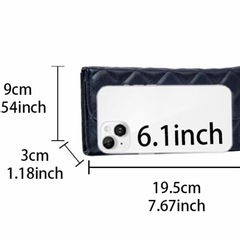 新品未使用品✨レディース長財布＊ダイヤ柄ブラック／大容量＆多機能の画像