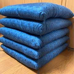 【未使用】座布団 天馬柄 青房付 5枚セットの画像