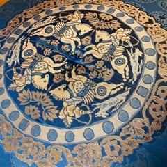 【未使用】座布団 天馬柄 青房付 5枚セットの画像