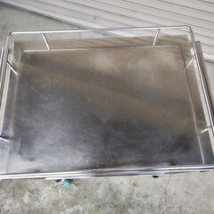 兵庫県 三田市 直接お引き取り限定 医療用 ステンレス ワゴン キャスター付き 作業台 処置カート ステンレス製 2段 中古の画像