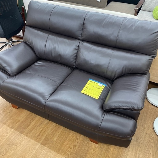 ☆ドリーム荒牧店☆ジモティー割引有【クリーニング済】 レザーソファー　現状販売