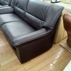 ★リユースのサカイつくば店★TK7434  三人掛けソファ ブラウン H80×D75×W170 クリーニング済みの画像