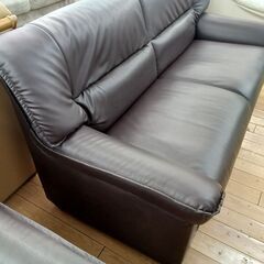 ★リユースのサカイつくば店★TK7434  三人掛けソファ ブラウン H80×D75×W170 クリーニング済みの画像