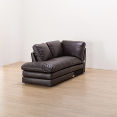 【半額・ニトリ・本革】右コーナーソファ 本革 ブラウンの画像