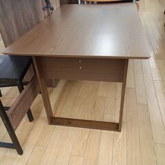 ★リユースのサカイつくば店★TK7436 NITORI 伸長式ダイニングテーブル ブラウン H70×D75×W92-120 クリーニング済みの画像