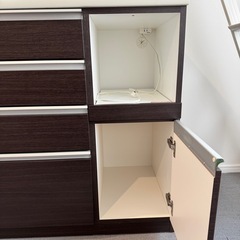 【ニトリ】幅120キッチンボード/キッチンカウンター/ソフトクローズ、フルオープン【ハイタイプ】の画像