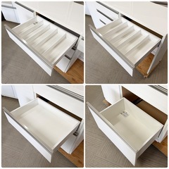 【超美品‼️】定価98,000円♪ ニトリ  160cm幅キッチンカウンター(リガーレ) 食器棚 収納家具 艶あり木目調ホワイト♪の画像