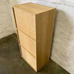 【ジモティ限定特価】 3段ボックス 収納棚 カラーボックス 本棚 ラック 収納ボックス A0907Gの画像