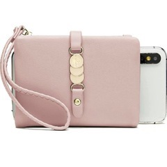 新品未使用品✨ピンク　無地ショートウォレット・ミニマルカードホルダーの画像