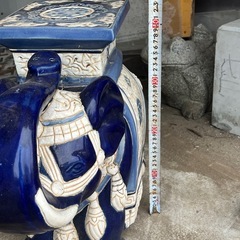 受け渡し決まりました　ゾウの置物差し上げます　陶器　庭　アジアン　植木鉢置　玄関　ガーデニング　　の画像