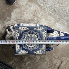 受け渡し決まりました　ゾウの置物差し上げます　陶器　庭　アジアン　植木鉢置　玄関　ガーデニング　　の画像