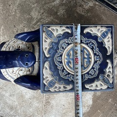 受け渡し決まりました　ゾウの置物差し上げます　陶器　庭　アジアン　植木鉢置　玄関　ガーデニング　　の画像