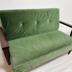 2人掛けソファ　ベロア生地の画像