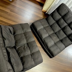 2脚セット　 座椅子 リクライニング ハイバック ソファーベッド 2人掛け  の画像