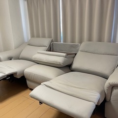 【美品】電動リクライニング付き 3人掛けソファの画像