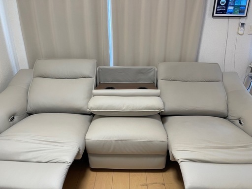 【美品】電動リクライニング付き 3人掛けソファ
