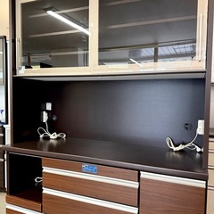 【美品‼️】定価29万♪ 高級 松田家具 140cm幅キッチンボード 食器棚 収納家具 木目調ダークブラウン♪の画像