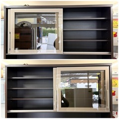 【美品‼️】定価29万♪ 高級 松田家具 140cm幅キッチンボード 食器棚 収納家具 木目調ダークブラウン♪の画像