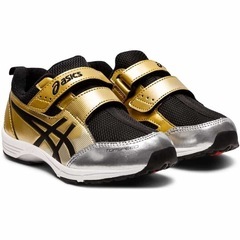 【美品】18.5cm アシックス　トップスピード　ゴールドブラックの画像