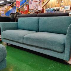 【愛品倶楽部柏店】NITORI ニトリ ワイド2人掛けソファ オットマンSET ファブリック 幅180cmの画像