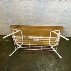 【ジモティ限定特価】 NITORI ニトリ 折りたたみテーブル シェルフィ2 9045 LBR A0910Gの画像