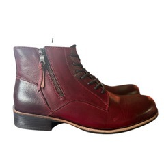 【新品】ENZO RAUDi バーガンディ レザー ジッパーブーツ26cm相当の画像