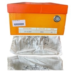 【新品】ENZO RAUDi バーガンディ レザー ジッパーブーツ26cm相当の画像