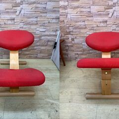 ※即 サカモトハウス balans Easy バランスイージー バランスチェア 姿勢矯正 バランスラボ 赤■幅53㎝×奥行62㎝×高さ54㎝■近隣配送無料 買取帝国 朝霞店の画像