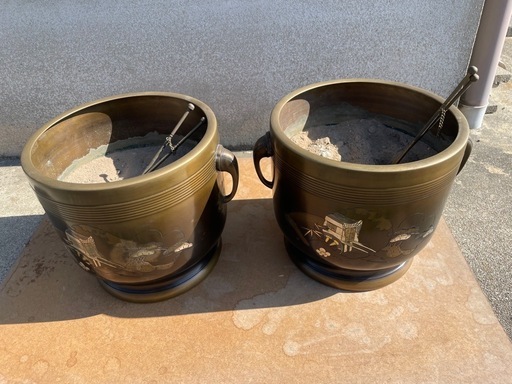 古い火鉢　　銅製？　2個セット