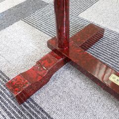 衣桁 帯掛 タオル掛 手ぬぐい掛け 上部横幅43cm×高91cm 木製 朱塗 漆塗 呉服 着物 和服 家具 民具 ディスプレイ 直接引取可 在庫多数#15153-15162の画像