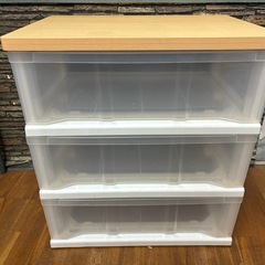 ホームコーディ 　木製天板ストッカー 3段の画像