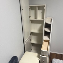 ドレッサー 【取りに来てくださる方のみ】鏡付き 椅子付き 縦170cm横60.5cmの画像