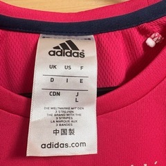 adidas ピンクTシャツ　L sizeの画像