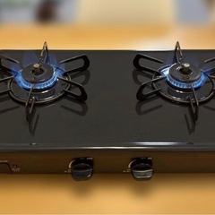 パロマ 都市ガス 二口ガスコンロ 取扱説明書付きの画像