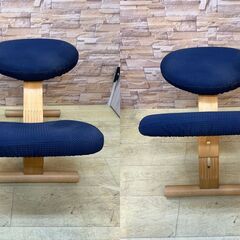 ※即 サカモトハウス balans Easy バランスイージー バランスチェア 姿勢矯正 バランスラボ 紺■幅53㎝×奥行62㎝×高さ54㎝■近隣配送無料 買取帝国 朝霞店の画像