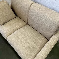 【ジモティ限定特価】 2人掛けソファ ベージュ 布製家具 ラブソファ A0912Gの画像